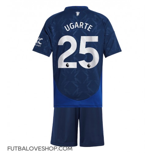 Dres Manchester United Manuel Ugarte #25 Preč pre deti 2024-25 Krátky Rukáv (+ trenírky)